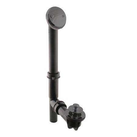Westbrass Black 1-1/2" Tubular Twist & Close Bath Waste in Matte Black 594144-62